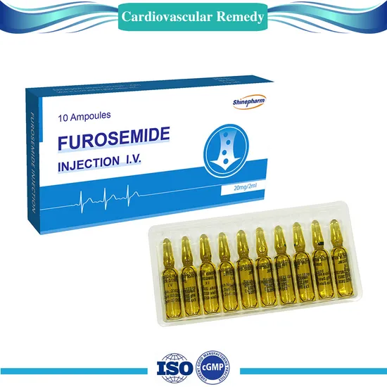 Cardiovascular Remedy Medicine Furosemide Injection 20mg/2ml 10′s/Box Shinepharm 
