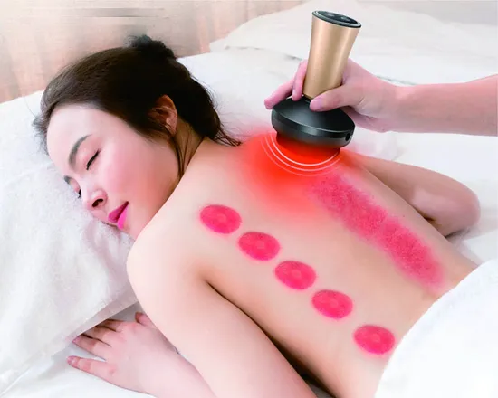 Intelligent Cordless Body Guasha Healthy Infrared Therapy Vacuum Suction Mini Cupping Massager with LCD Display Chinese Medical Straight Handle 
